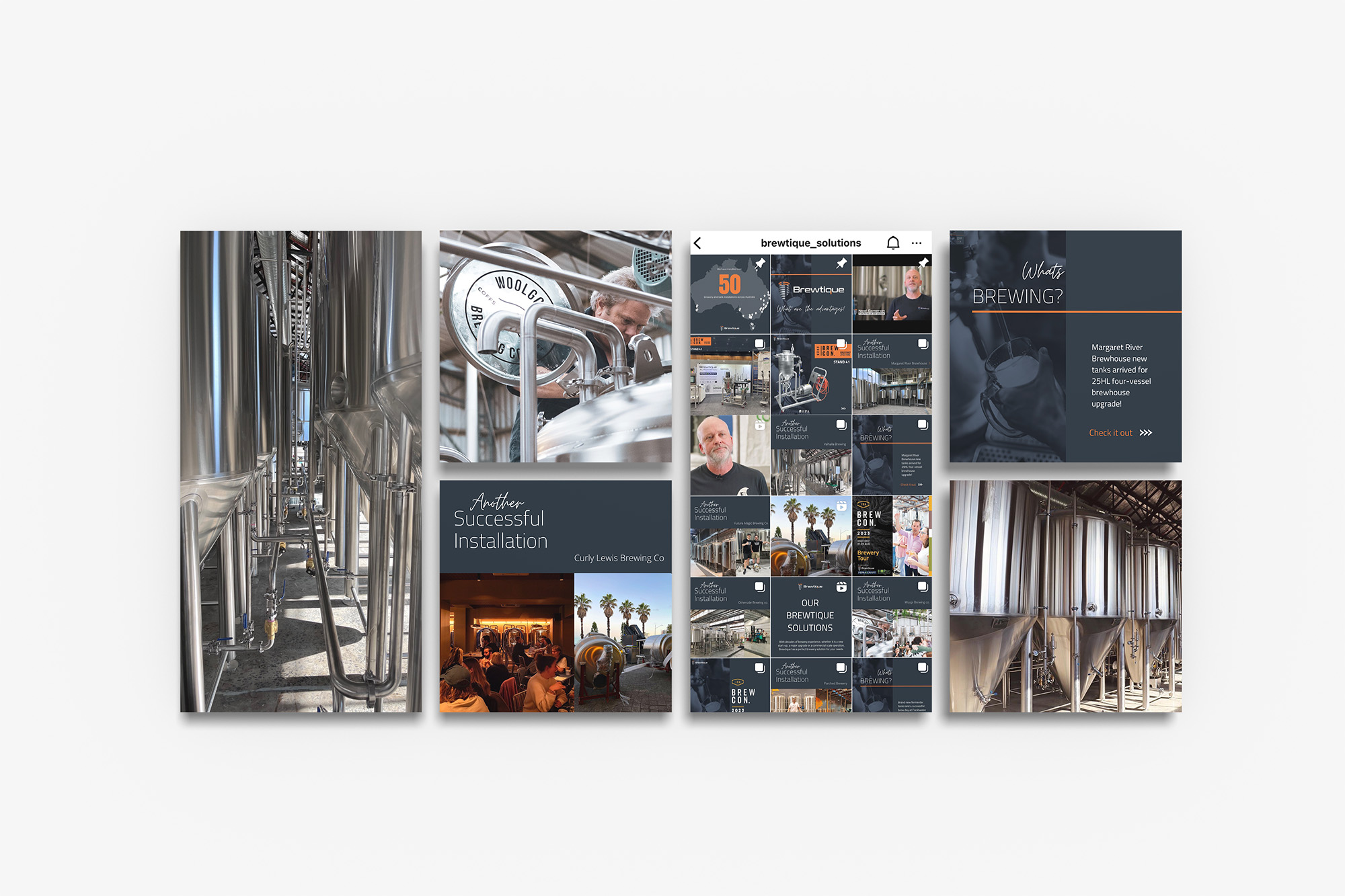 instagram feed for a brewing equipment company 