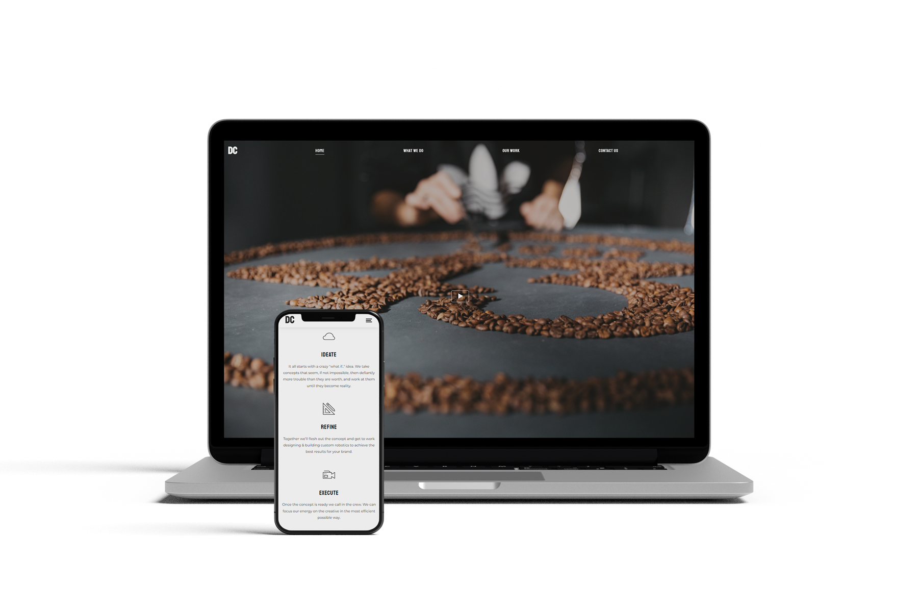 laptop and iphone mockup of Daniel Coolahan website design
